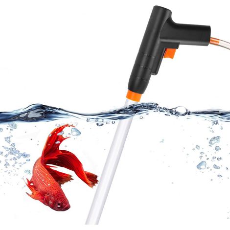 1 nettoyeur de gravier pour aquarium, pompe manuelle à double chambre à air, embout conique, réglage du débit, adapté à tous les aquariums (1/5)