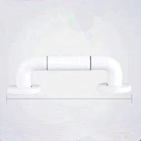40 cm langer, weißer WC-Haltegriff, Haltegriffe für Badezimmer mit rutschfester Oberfläche, Edelstahlgriff, Duschhaltegriff mit beleuchteten Ringen – inklusive Abdeckflansch (1/5)