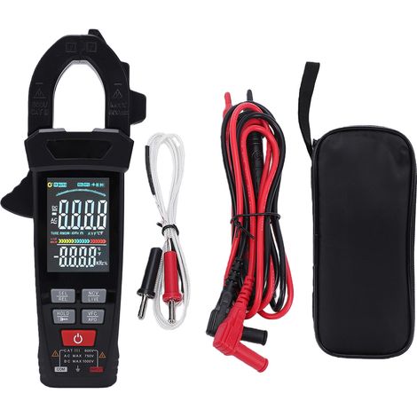 Pince ampèremétrique numérique 6000 points, multimètre, testeur de courant et de tension AC/DC, voltmètre à sélection automatique de la gamme XC318 (1/5)