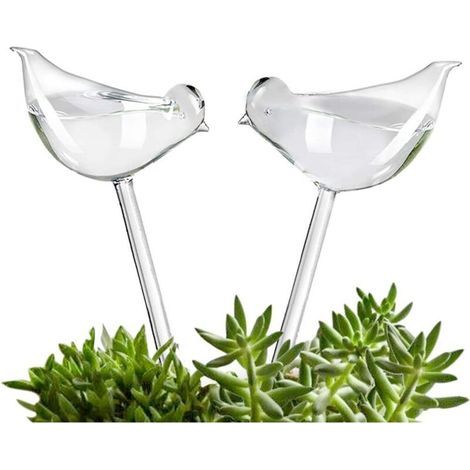 Arroseurs automatiques en forme d’oiseau – Lot de 2 en céramique résistante pour arrosage lent et décoratif de plantes d’intérieur et extérieur (1/4)
