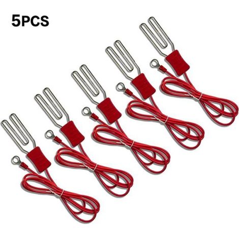5 Pinces crocodile, Acier inoxydable, Résistant aux intempéries, Pour fil polywire et polytape, Élevage agricole (1/5)