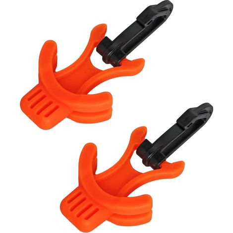 Oktopusförmiges Tauchmundstück, Oktopus-Atemreglerhalter aus Kunststoff, Tauchmundstückhalter mit schwarzem Kunststoffclip, 2 Stück
