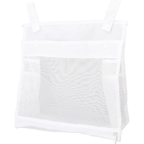 Filet de Rangement pour Jouets de Bébé - Sac Étanche de Bain avec Fermeture Éclair - Organisateur Blanc (1/5)