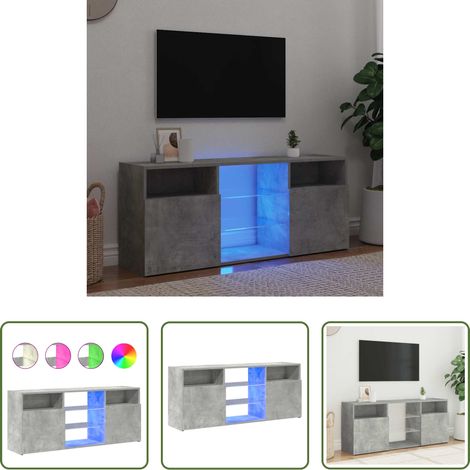 LED-Leuchten - TV-Schrank mit LED-Leuchten Betongrau 120x30x50 cm (1/5)