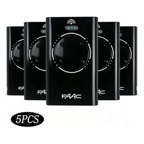 5 Pièces Télécommande Copiable Compatible FAAC XT4 868 Noir - Portail Automatique Garage (1/5)