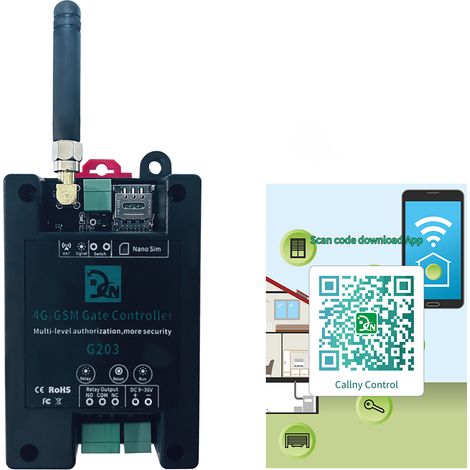 G203 4G/GSM Türcontroller, drahtlose Fernbedienung, GSM Türöffner, unterstützt normale Benutzerautorisierung, Callny Steuerungsanwendung. (1/5)
