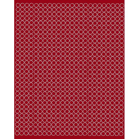 Autocollants ronds de 7 mm, 720 pièces, rouge foncé mat