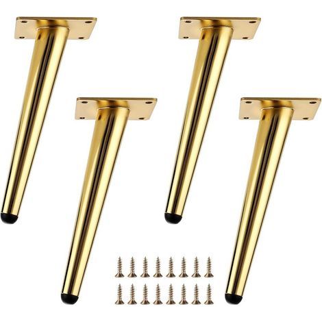4 PCS Pieds de Meubles en Métal 8 Pouces, Pieds Coniques Élégants pour Canapé et Table Basse, Doré (1/4)