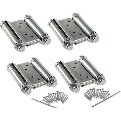 Charnières de porte battante en acier inoxydable, 2 paires,3 pouces pour comptoir de café de salon, Double Action, réglable, fermeture automatique parfaite (1/3)