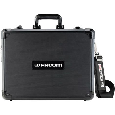 Facom – Valise aluminium 181 outils – Mallette légère avec 3 plateaux + module mousse bicolore – Bandoulière renforcée – Organisation verticale