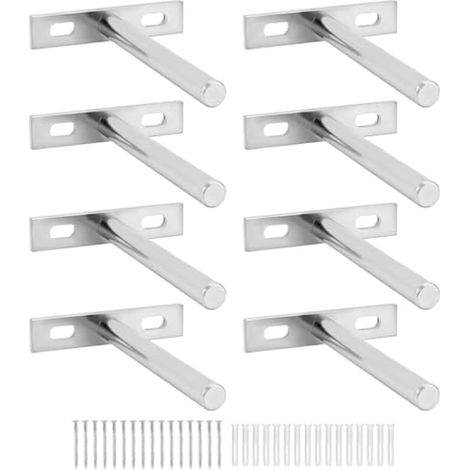 8 Pièces Fixation Étagères Murale Invisible - 100mm - Supports Étagères Flottante en Fer Solide (1/4)