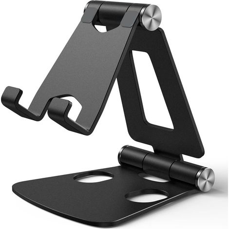 Support de téléphone portable multi-angle réglable en alliage d'aluminium, support de table pour smartphone portable, support de téléphone portable, support de bureau universel réglable en aluminium (1/5)