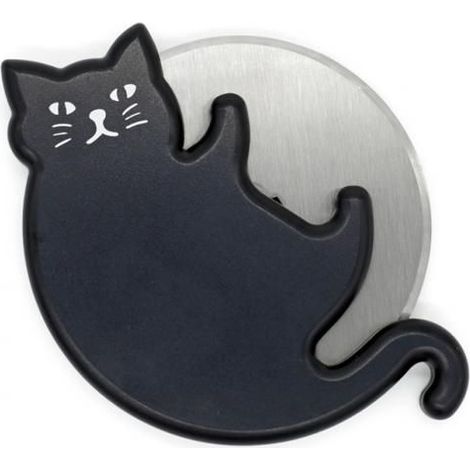 Pizza Cutter - Kikkerland - Cat Design - Plastic - Black - Original and Fun (1/3)