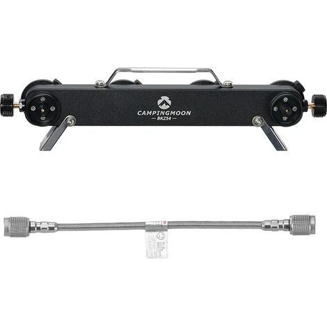 Adaptateur butane 4 en 2, type à vis, tuyau d'extension, adaptateur fendu pour réchaud, adaptateur de conversion pour cartouche de gaz, compatible avec les réchauds de camping portables. (1/5)