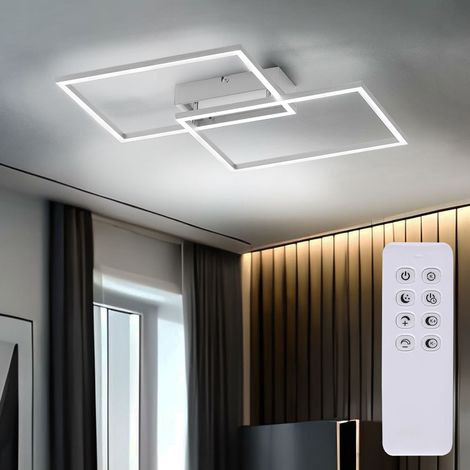 Plafoniera LED di design per il soggiorno, lampada per corridoio CCT REMOTE CONTROL argento