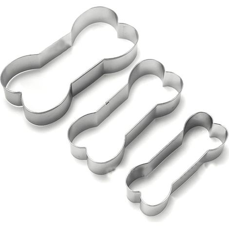Ensemble de 3 Emporte-Pièces en Acier Inoxydable pour Biscuits en Forme d'Os pour Chien - Outils de Pâtisserie DIY (1/5)