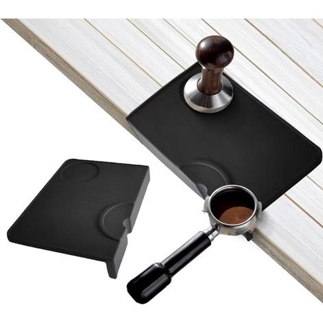 Tampermatte mit Kantenschutz – rutschfestes Silikon-Barista-Zubehör mit Siebträgerhalter – optimal in Kombination mit dem Siebträgerhalter – 20,5 x 15 cm