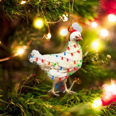 Pendentif Coq - Décoration De Sapin De Noël En Acrylique - Pour Intérieur Et Fêtes - Lot De 1 (1/5)