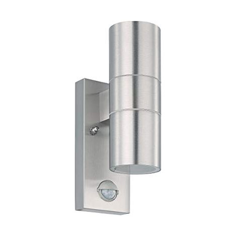 Applique Esterno Moderna Riga 5 Acciaio Argento Vetro Bianco Gu10 (1/4)