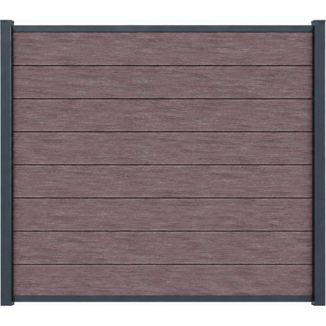 WPC Zaun Komplett-Set für Anfang/Ende 180x150cm - Mahagoni (1/5)