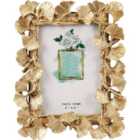 Décorations pour La Maison De Cadre Photo De Feuille De Ginkgo D'Or De Cadre Rétro De Résine (1/4)