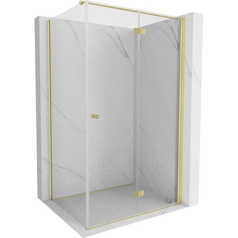 Mexen Mist-F T cabine de douche pliante droite 75 x 120 cm, transparent, or brossé - 8A6T-075-120-55-00-P (1/3)
