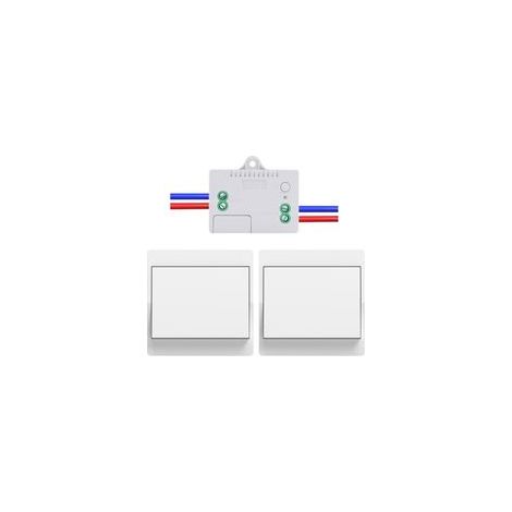 EU interrupteur sans fil sans piles Lot de 2 kit interupteur sans fil autoalimente va et vient sans fil sans pile radio interrupteur a distance eclairage domestique (EU 1Gang 2V1 A) (1/5)