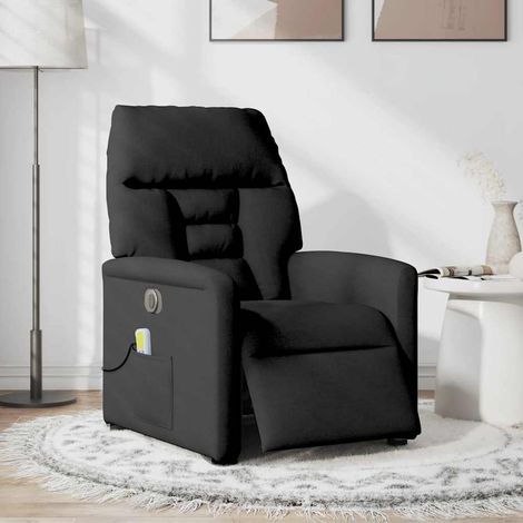 Maison Exclusive - Sillón reclinable de masaje eléctrico tela neg