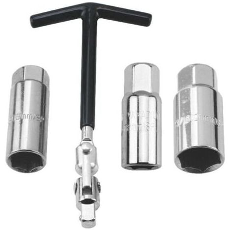 Jeu de 4 clés à bougie d'allumage 16/18/21 mm, clé à bougie universelle pour voiture et moto, extracteur de bougies d'allumage, jeu de clés à bougie d'allumage (1/4)