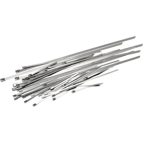 100 attaches autobloquantes multi-usages en acier inoxydable pour câbles métalliques. (1/5)