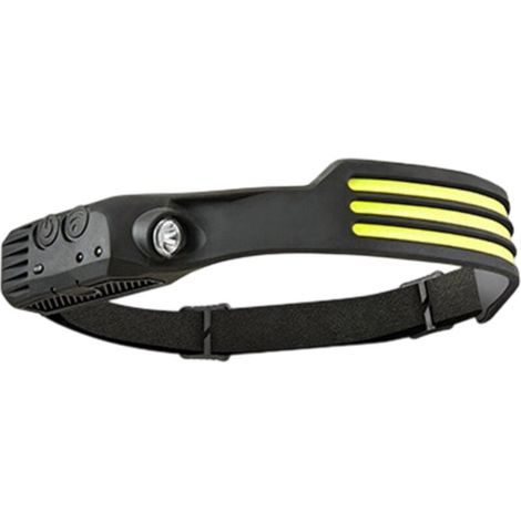 Lampada frontale a LED ultra potente, 3000 lumen, 3 LED, angolo del fascio luminoso di 230°, ricaricabile tramite USB con sensore di movimento, impermeabile IPX5. (1/4)