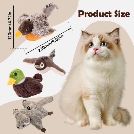 Jouet Interactif pour Chat 2026, Peluche Gazouillante et Chantante avec Sons Réalistes, Peluche Rechargeable Stimulante pour Chaton avec Exercice, Chasse et Anti-Ennui (Moineau) (1/5)