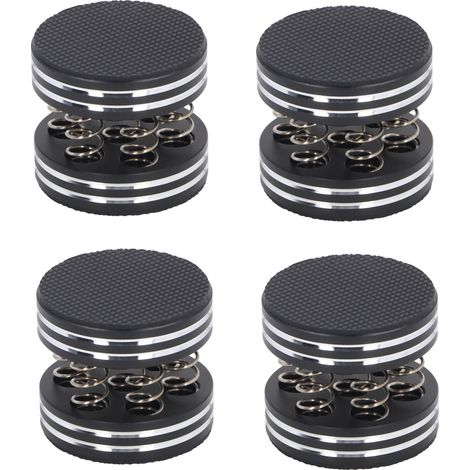 Lot de 4 pieds isolants à ressort pour enceintes HiFi, résistants aux chocs et conçus pour la réduction du bruit. Protection optimale contre les chocs et les rayures. Compatibles avec platines vinyles (1/5)