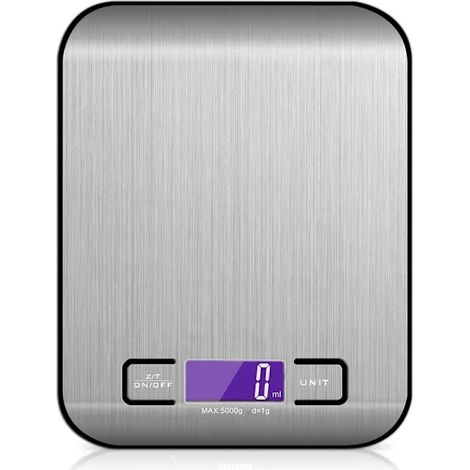 Balance de cuisine numérique, format de poche, en acier inoxydable, plage de mesure de 1 gramme à 5 kilogrammes, disponible en plusieurs couleurs.-AquaForge