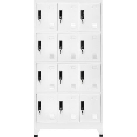 Maison Exclusive - Armadietto con Serratura Bianco 90x45x180 cm in Acciaio