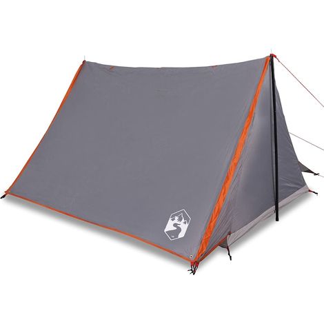 vidaXL Tienda de campaña para 2 personas impermeable gris y naranja (1/2)