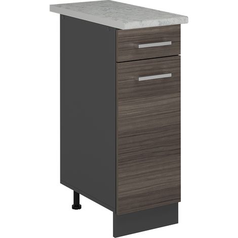 Mueble bajo de cocina R-Line, Gris noble, 30 cm ET Mármol, Vicco