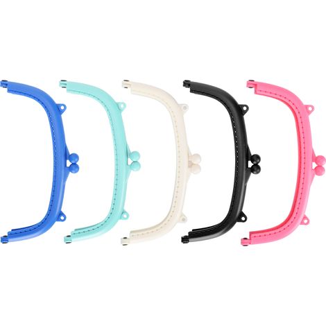 5Pcs Purse Frame Kiss Clasp Lock Colorful Curved Plastic DIY Bag Accessories 16cm (1/5)