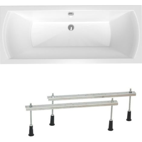 Siko Laguna Cube Way Plus Bañera rectangular con patas, 160x70 cm, acrílico, izquierda y derecha, blanco (CUB1600PLUS-SET)