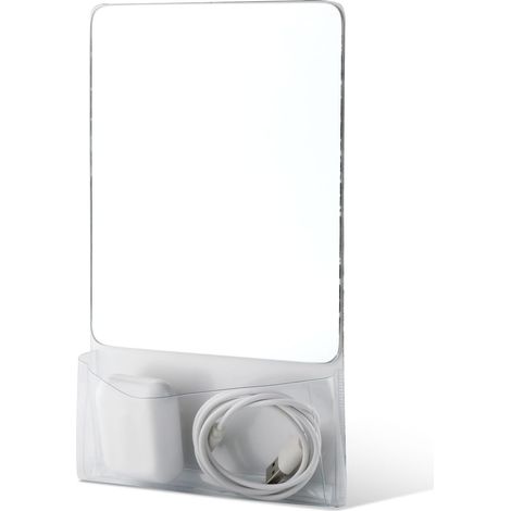 Specchio magnetico, 17 x 14 cm, piccolo specchio in vero vetro per armadietti, ideale per studenti, bagni, uffici o armadietti (bianco).