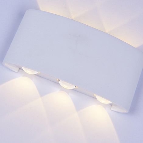 Quadratische dekorative Aluminium-Wandleuchte, 110-220 V, für Wohnzimmer, Treppenhaus, 6 W LED - weiß (Netzkabel erforderlich)