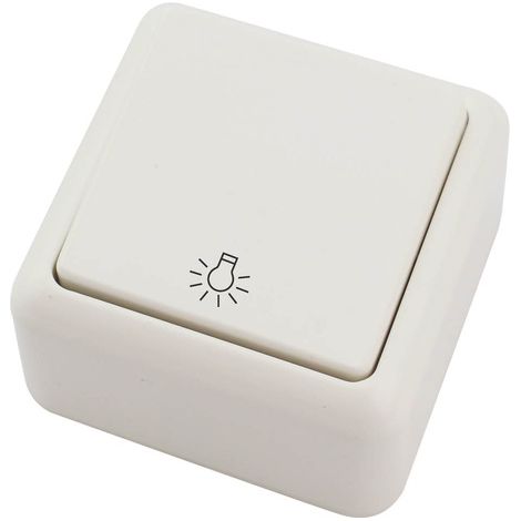 Pulsador superficie luz Blanco 60x60x30mm 10A 250V GSC 0201026