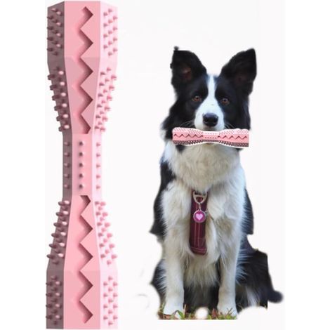 Hundekauspielzeug, Haustierkauspielzeug – sicheres interaktives Hundespielzeug aus TPR, sicheres Kauspielzeug für Hunde – Beißstangen für Hunde und Welpen, Kaubretter für Hunde, rosa