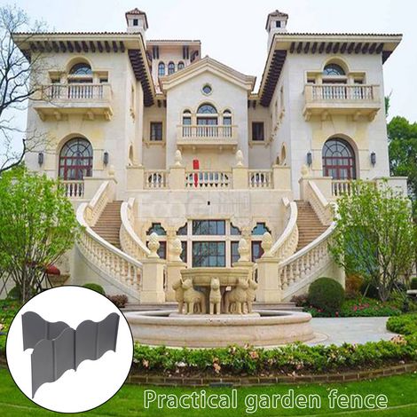 Toivize-Clôture de Jardin 20pcs - PP Noir 15.5x13.5cm - Bordure Pelouse Flexible et Empilable pour Décoration Extérieure Durable (1/5)