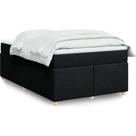 Boxspringbett mit Matratze Schwarz 120x200 cm Stoff