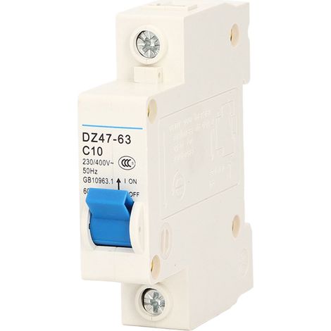 Disjoncteur miniature, isolateur différentiel unipolaire, montage sur rail, 230 V/400 V, 10 A, DZ47-63 C10 (1/5)