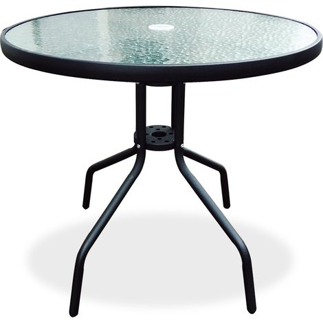 TAVOLO ROTONDO MARRONE D. 80CM CON EFFETTO LEGNO