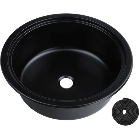 Évier rond en acier inoxydable 304, 11.81X4,72 pouces, antirouille, facile à entretenir, lavabo à main pour salle de bain, bateau, caravane, camping-car (1/5)
