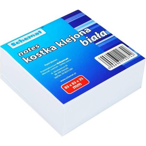 Cubo di carta bianca 83x83x35mm incollato