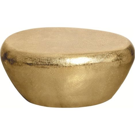 Table basse GALEA dorée en aluminium martelé – Design organique contemporain (1/5)